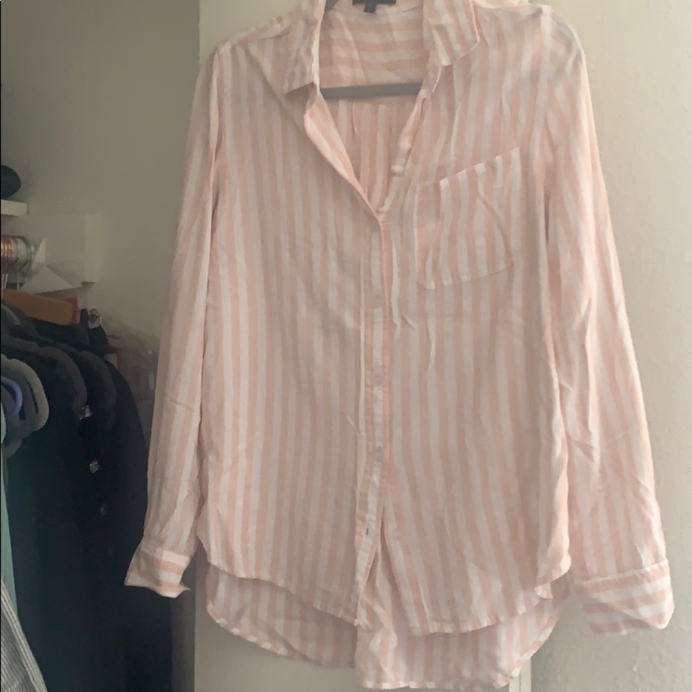 Striped button blouse